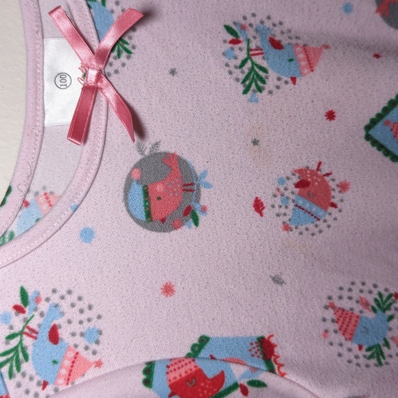 Hanna Andersson Dreamy Night Gown Long-Sleeve Pink Winter Bird Print Size 100/4 - Picture 2 of 4